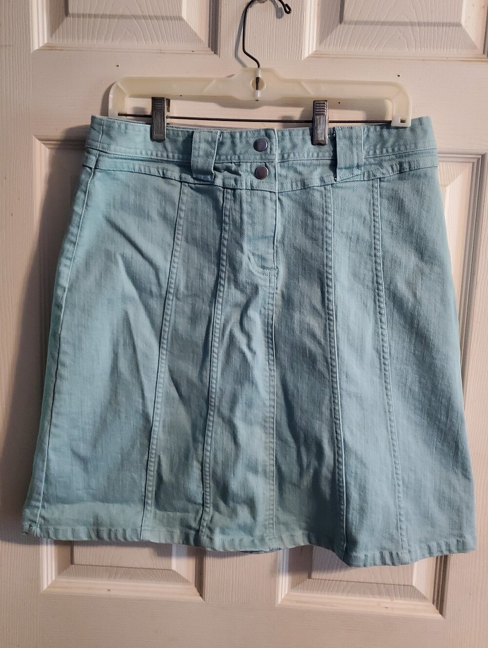 Christopher & Banks Pastel Blue Denim A-Line Skirt